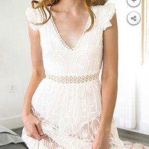 White sexy lace dress